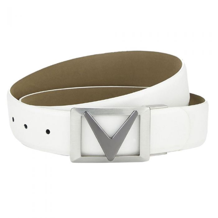 Callaway Chev II Leather Belt - White