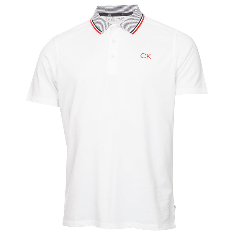 Calvin Klein Monterey Polo Shirt - White/Cardinal Red