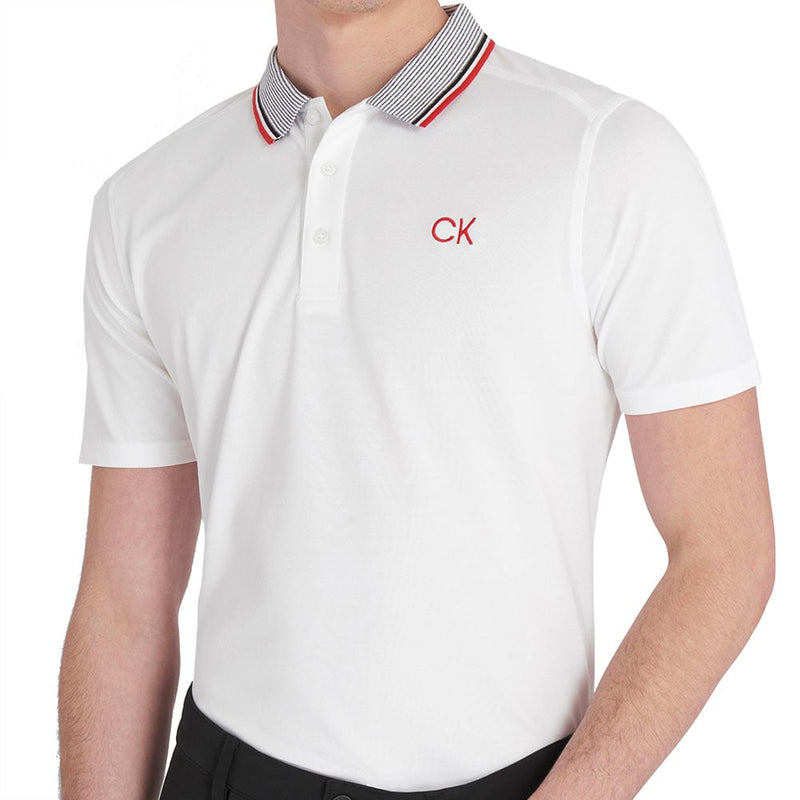 Calvin Klein Monterey Polo Shirt - White/Cardinal Red