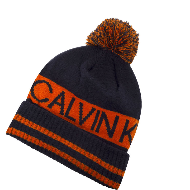 Calvin Klein Quadrant Pom Beanie - Navy/Blaze