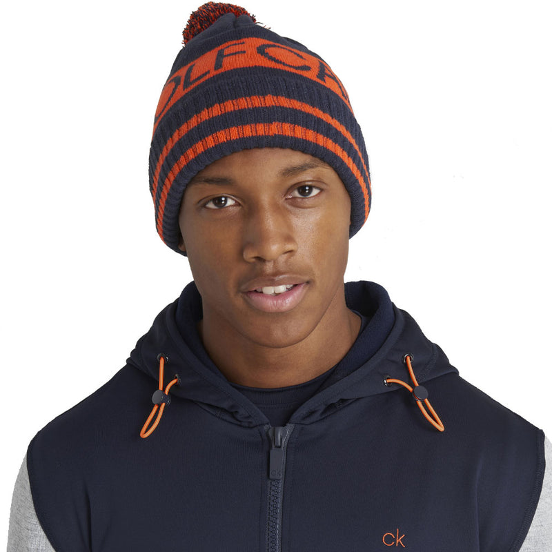 Calvin Klein Quadrant Pom Beanie - Navy/Blaze