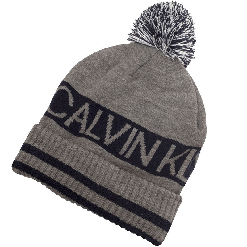 Calvin Klein Quadrant Pom Beanie - Grey Marl