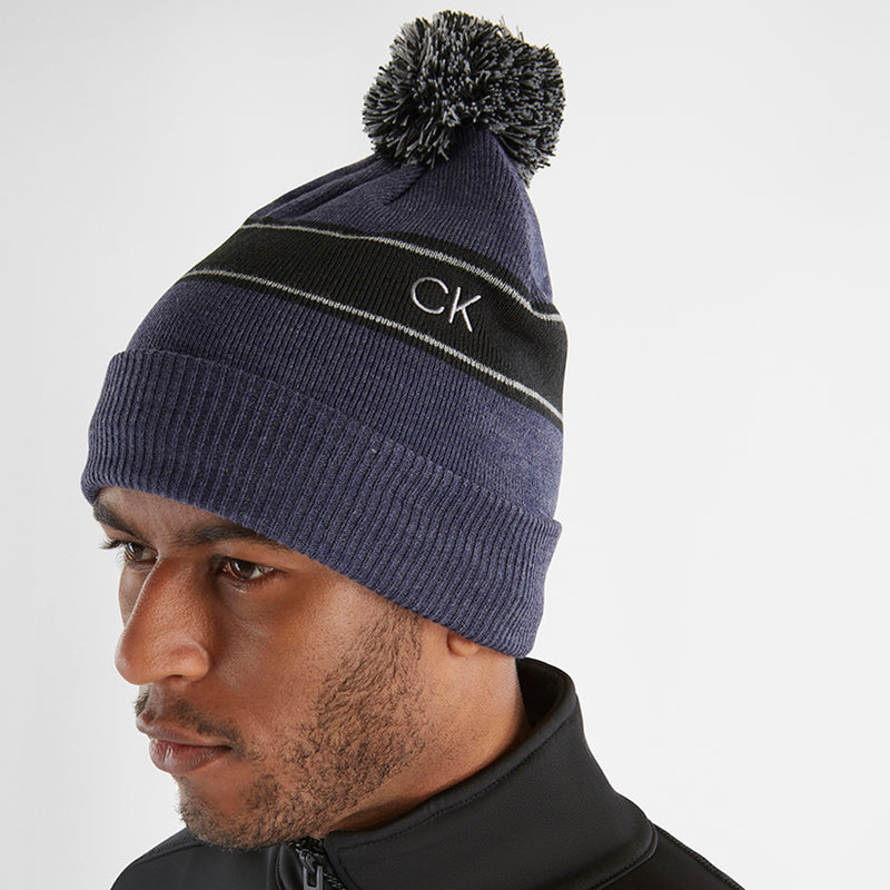 Calvin Klein Stripe Beanie - Peacoat