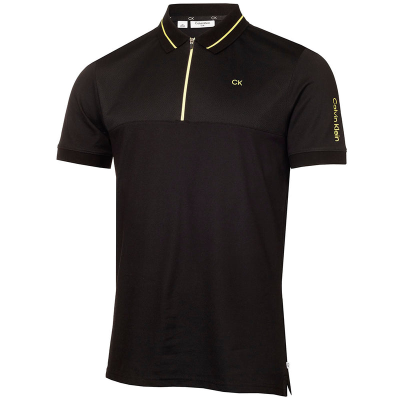 Calvin Klein Whitman Zipped Polo Shirt - Black