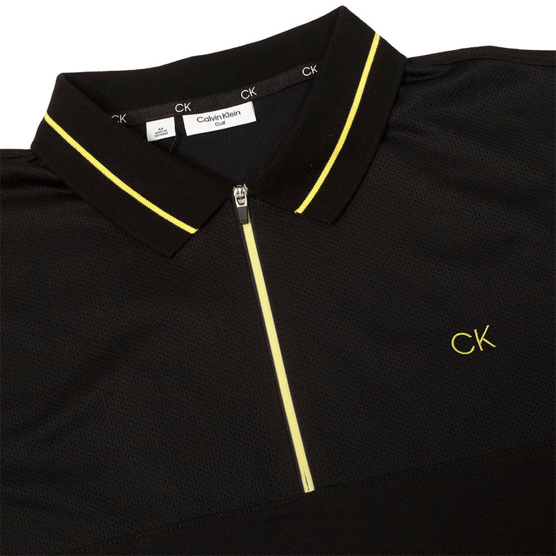 Calvin Klein Whitman Zipped Polo Shirt - Black