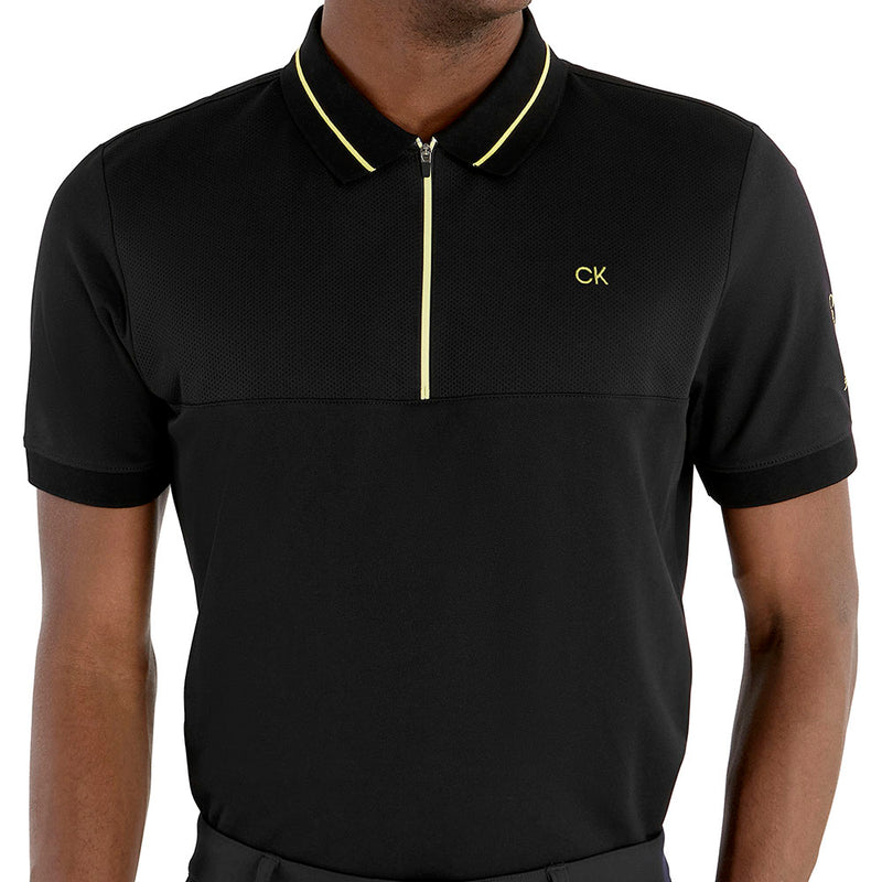 Calvin Klein Whitman Zipped Polo Shirt - Black