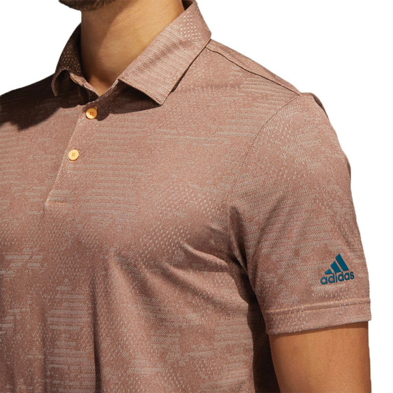 adidas Camo Polo Shirt - Wild Sepia/Acid Orange