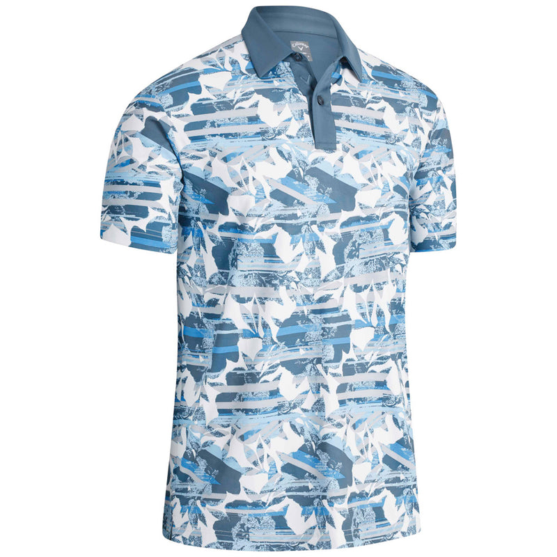 Callaway Floral Printed Polo Shirt - Bright White