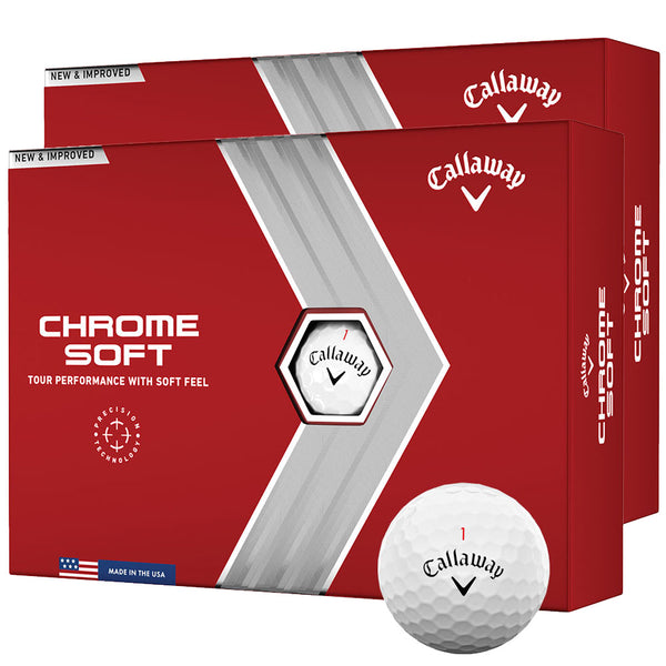 Callaway Chrome Soft Golf Balls - White - Double Dozen