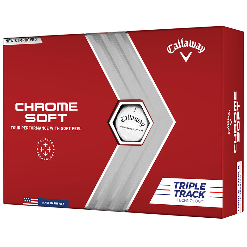 Callaway Chrome Soft Triple Track Golf Balls - White - Double Dozen