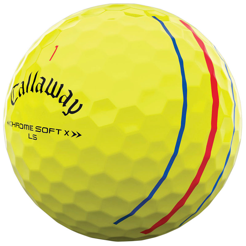 Callaway Chrome Soft X LS Triple Track Golf Balls - Yellow - 12 Pack