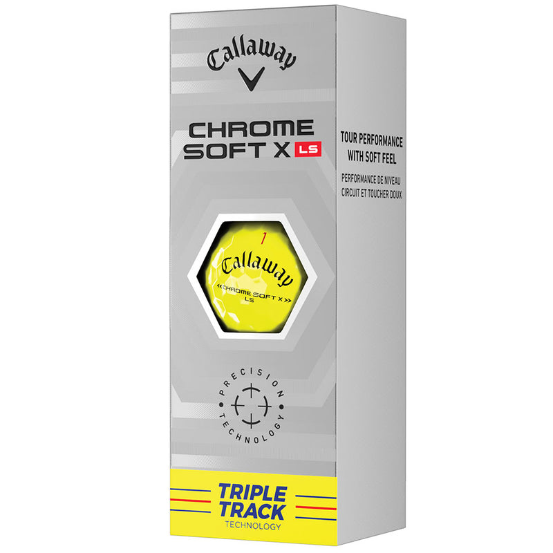 Callaway Chrome Soft X LS Triple Track Golf Balls - Yellow - 12 Pack