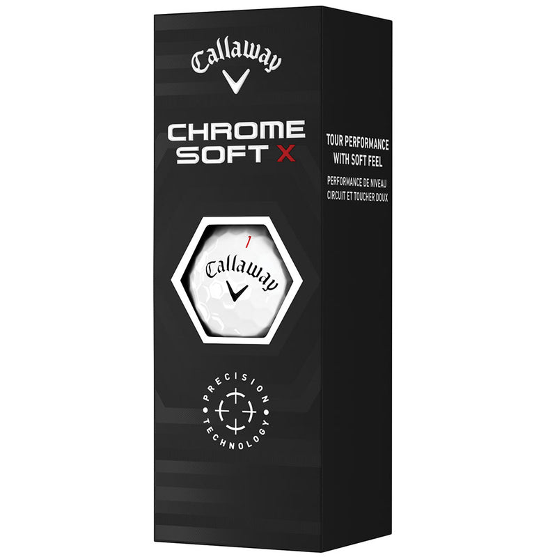 Callaway Chrome Soft X Golf Balls - White - 3-Ball Sleeve