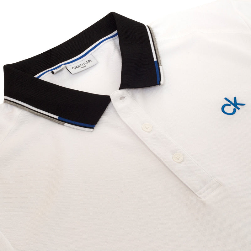 Calvin Klein Snead Polo Shirt - White/Nautical Blue