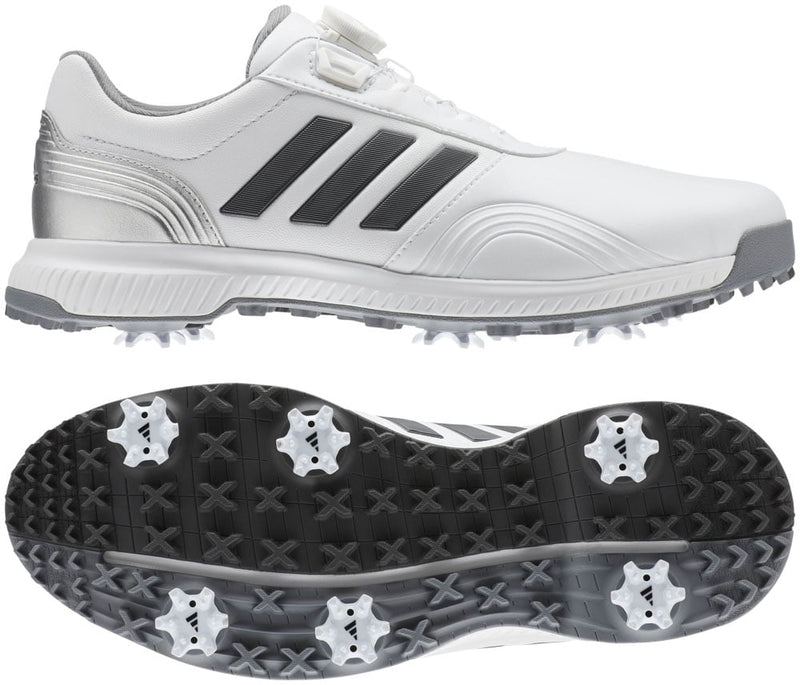 adidas CP Traxion BOA Golf Shoes - White/Grey/Silver