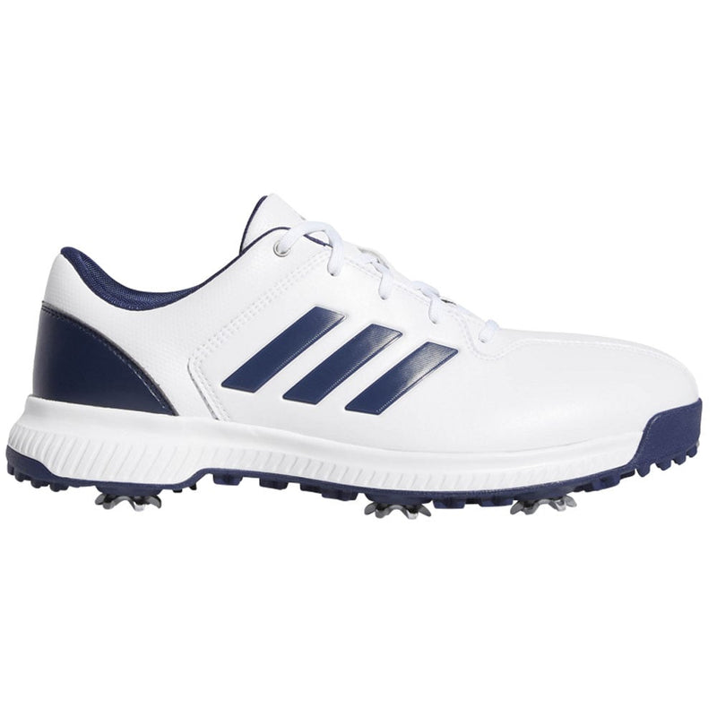 adidas CP Traxion Golf Shoes - White/Blue/Silver