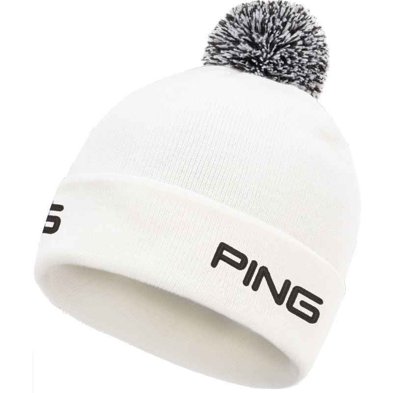 Ping Cresting Knit Beanie Hat - White