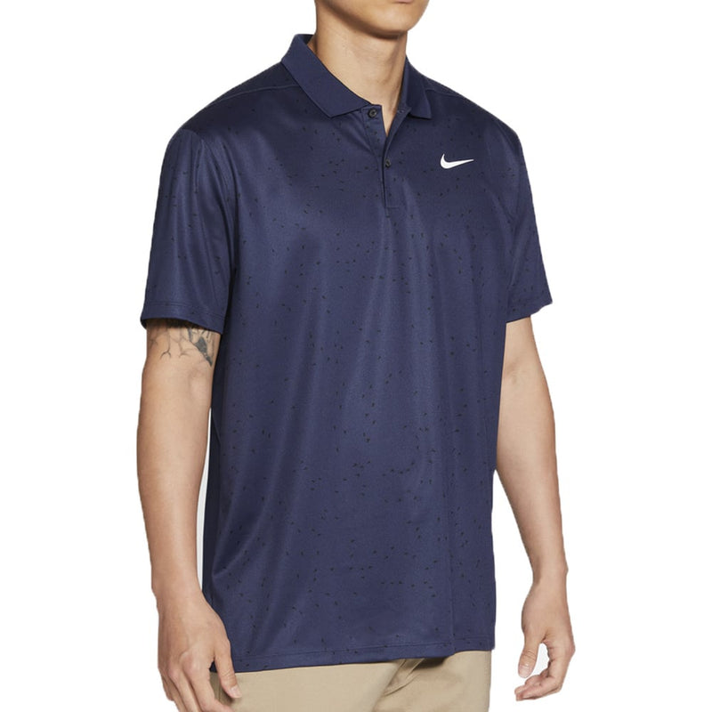 Nike Dry Victory Micro Print Polo Shirt - Navy/White