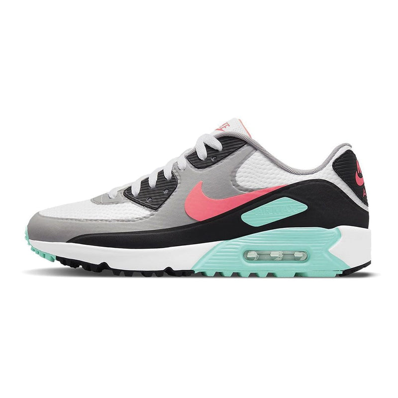 Nike Air Max 90G Spikeless Shoes - White/Hot Punch/Black/Aurora Green