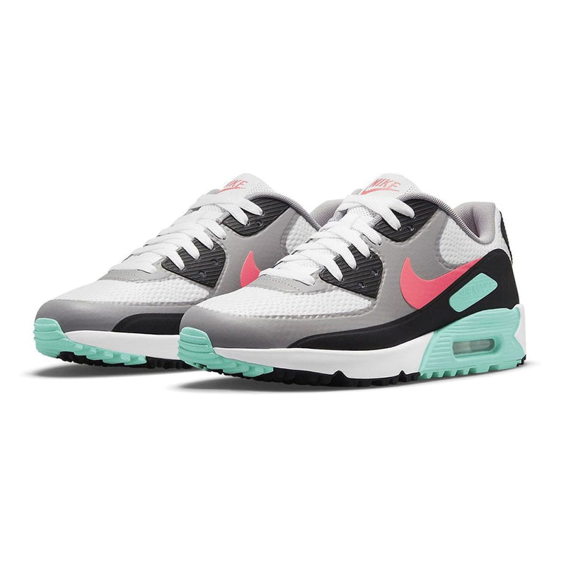 Nike Air Max 90G Spikeless Shoes - White/Hot Punch/Black/Aurora Green