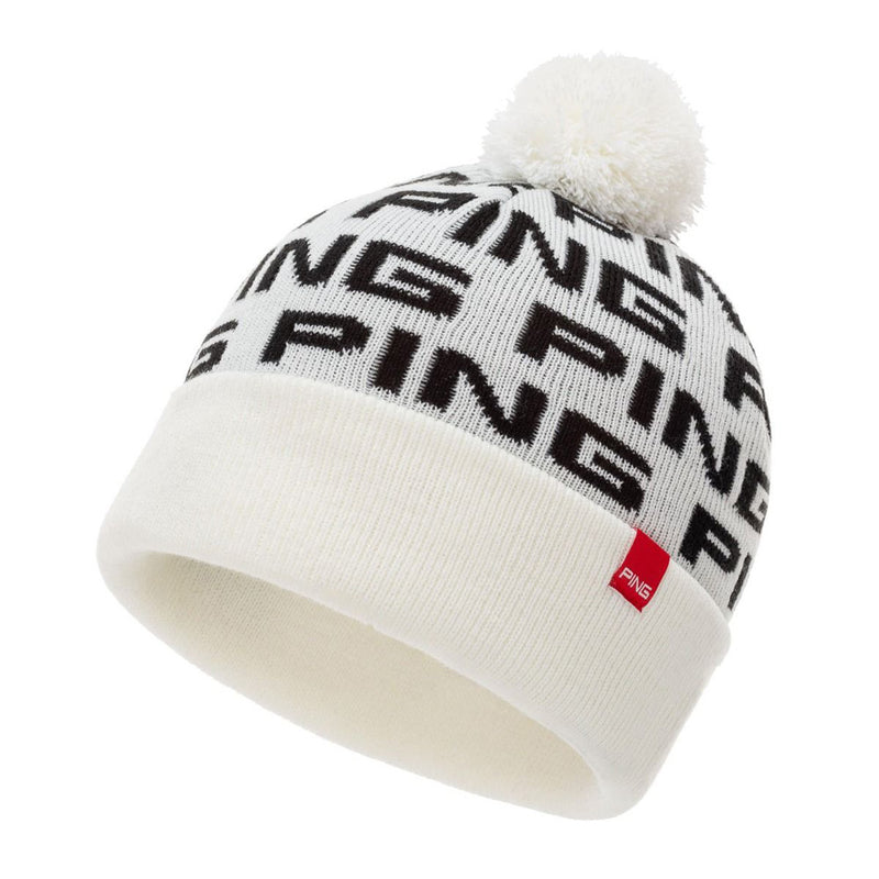 Ping Logo Bobble Hat - White/Black