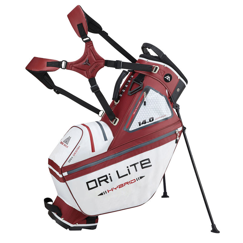 BIG MAX DRI-LITE Hybrid Tour Waterproof Stand Bag - White/Merlot