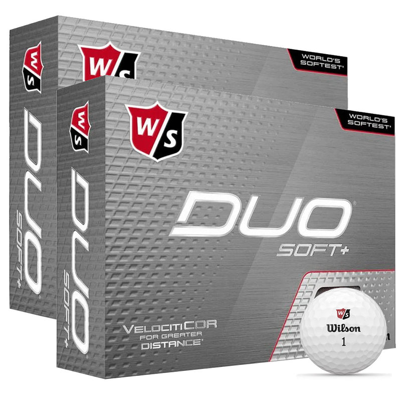 Wilson DUO Soft+ Golf Balls - White - 12 Pack Double Dozen