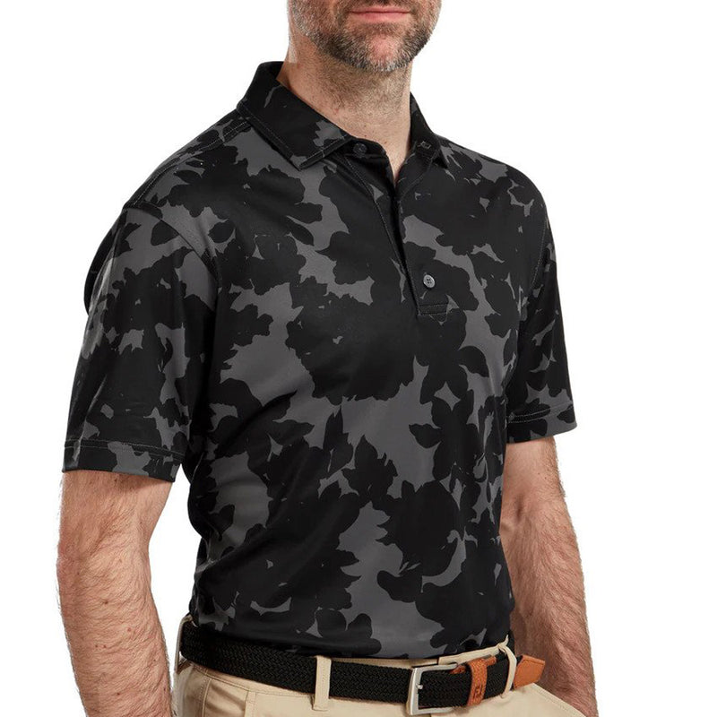 FootJoy Camo Floral Print Polo Shirt - Black