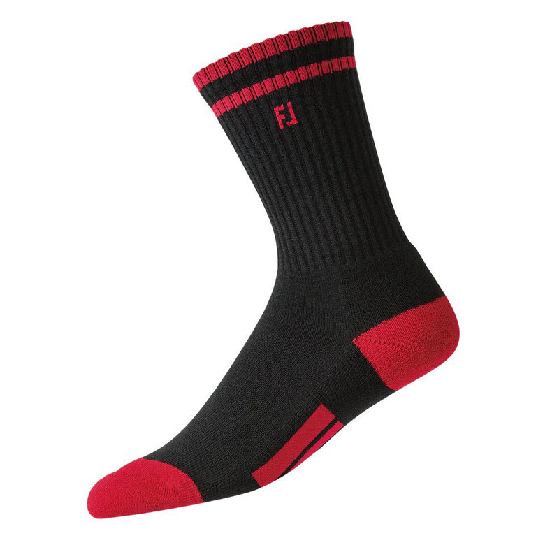 FootJoy ProDry Crew Junior Socks - Black/Red