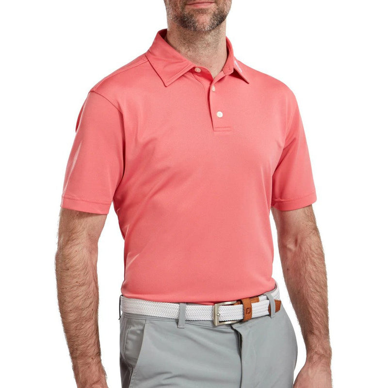 FootJoy Stretch Pique Solid Colour Polo Shirt - Cape Red