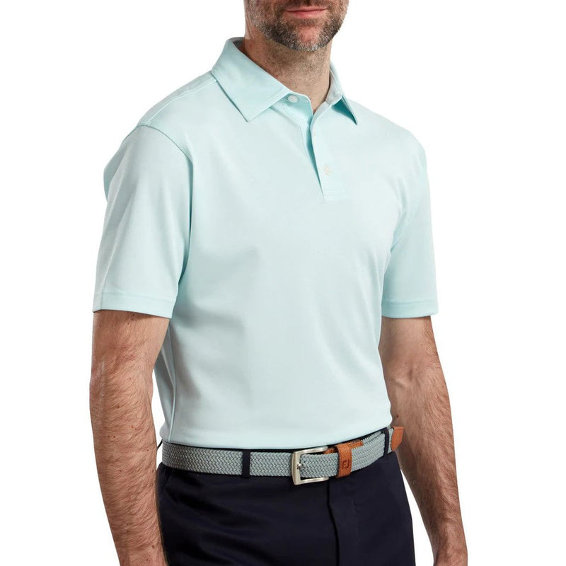 FootJoy Stretch Pique Solid Colour Polo Shirt - Ice Blue