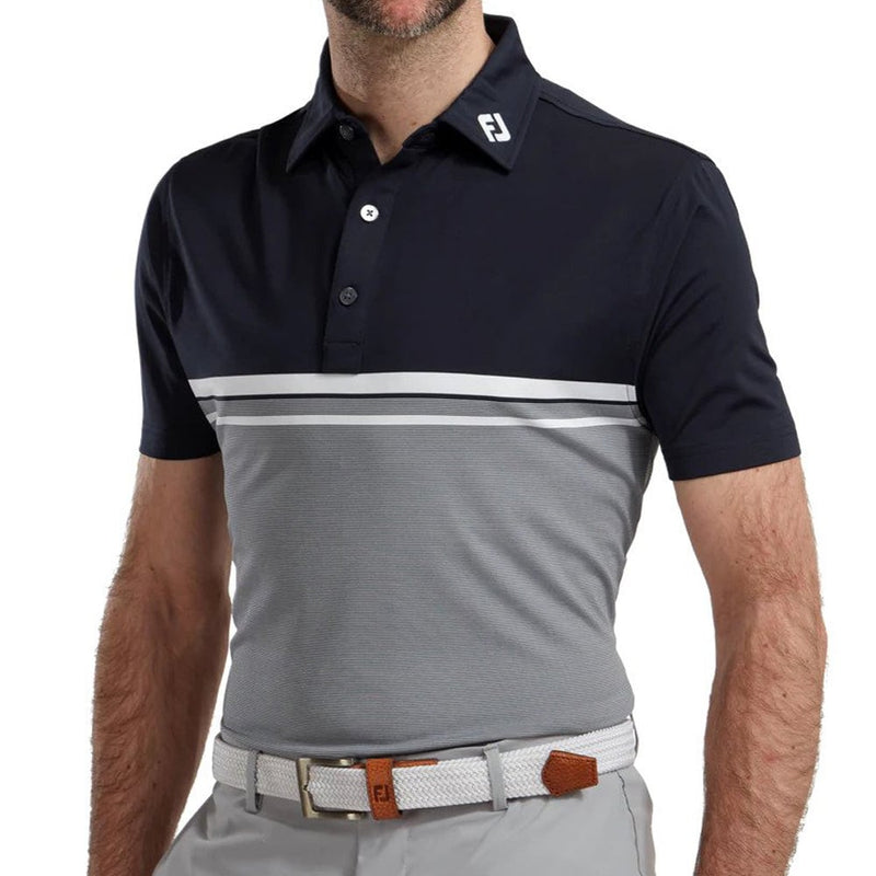 FootJoy Lisle End on End Stripe - Navy/White