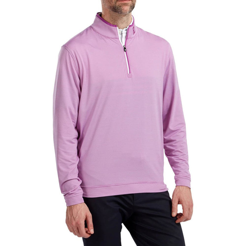 FootJoy Lightweight Microstripe Chill-Out Sweater - Mulberry/White