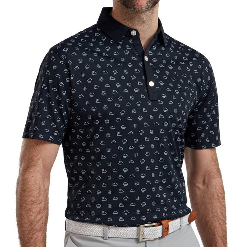 FootJoy Smooth Pique Weather Print - Navy