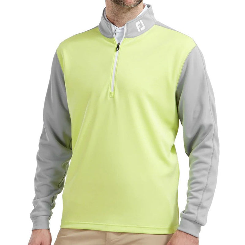 FootJoy Heather Colour Block Chill-Out Sweater - Grey/Heather Lime