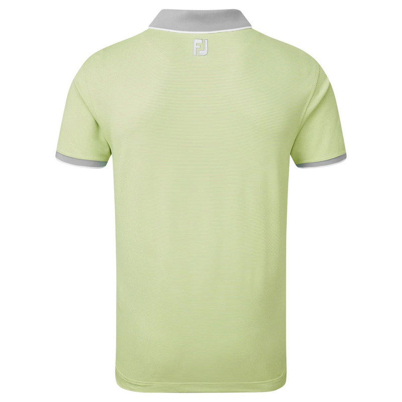 FootJoy Pique Ministripe Polo Shirt - Grey/Lime