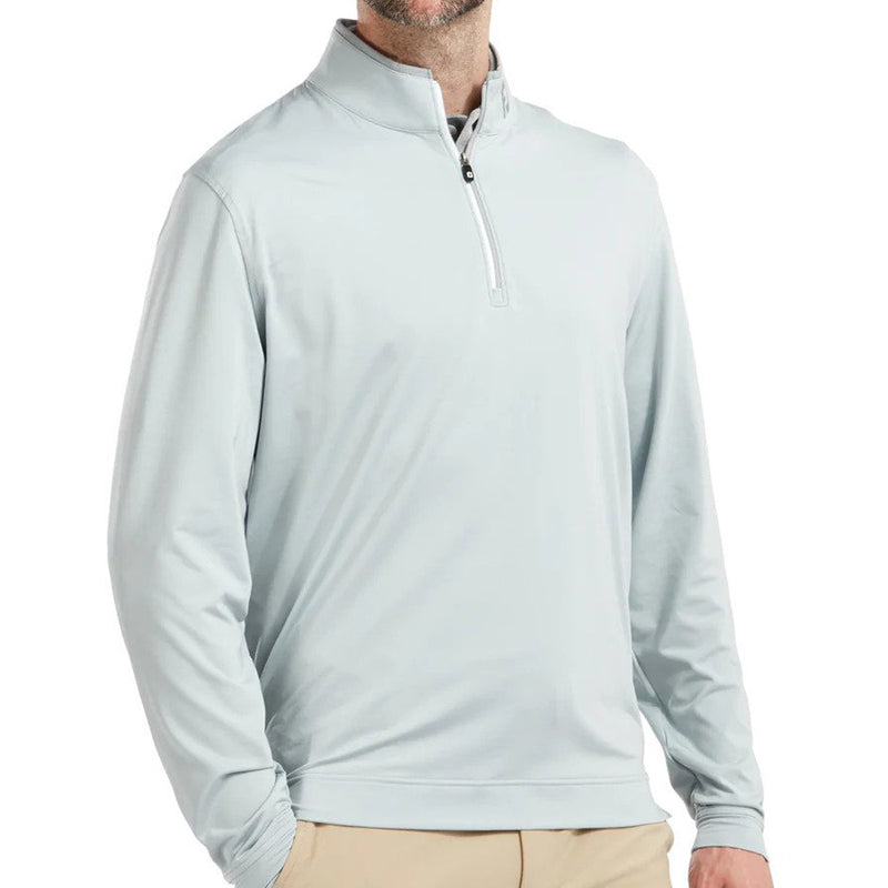 FootJoy Lightweight Microstripe Chill-Out Sweater - Grey/Ice Blue