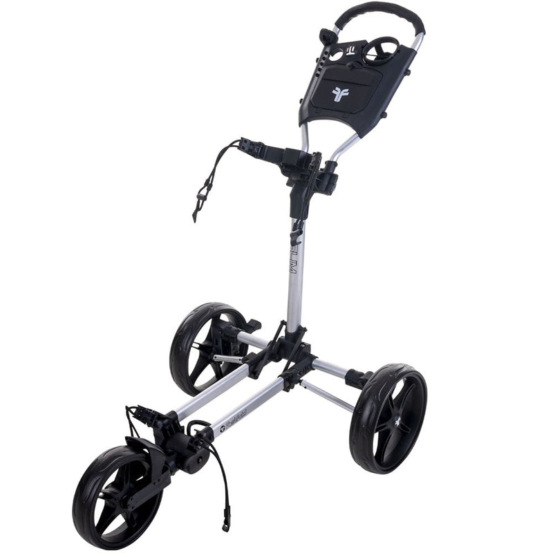 Fastfold Slim 3-Wheel Push Trolley - Silver/Black