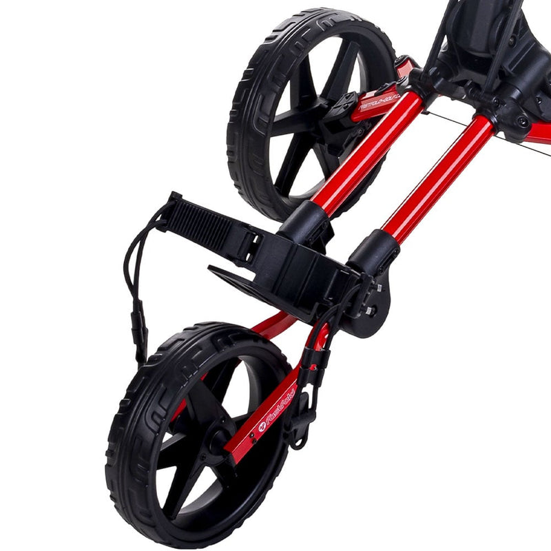 Fastfold Square 3-Wheel Push Trolley - Red/Black