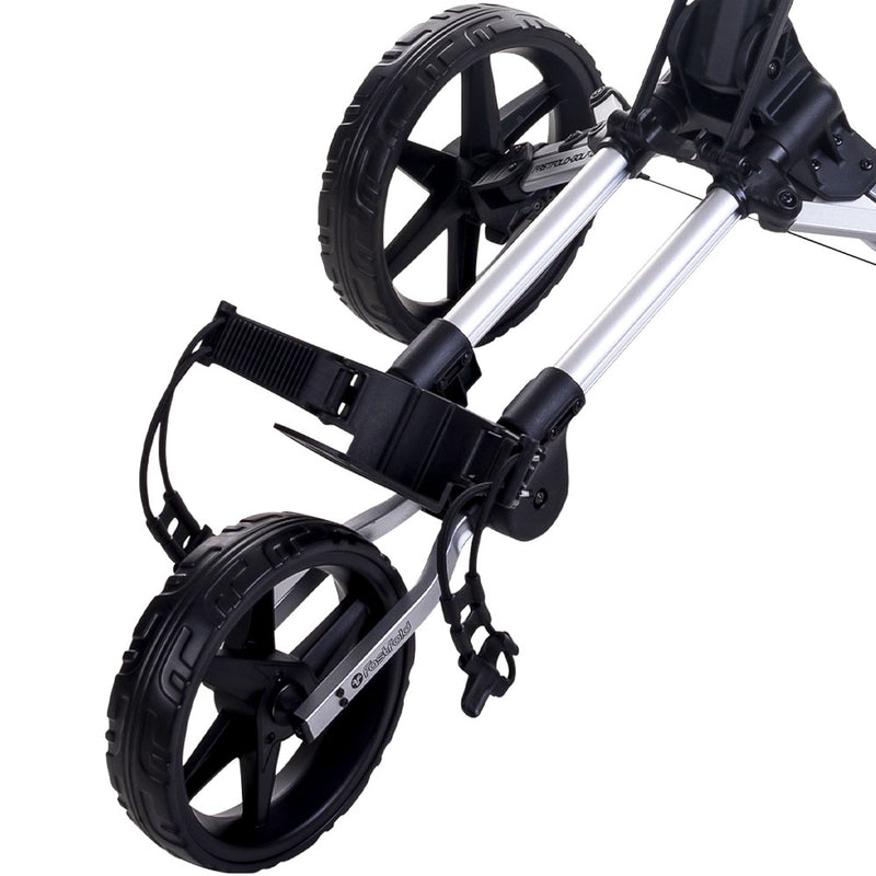 Fastfold Square 3-Wheel Push Trolley - Silver/Black