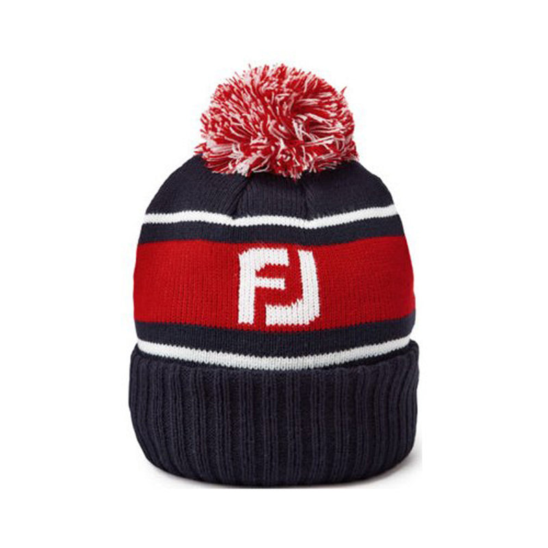 FootJoy Pom Pom Beanie - Navy/Red