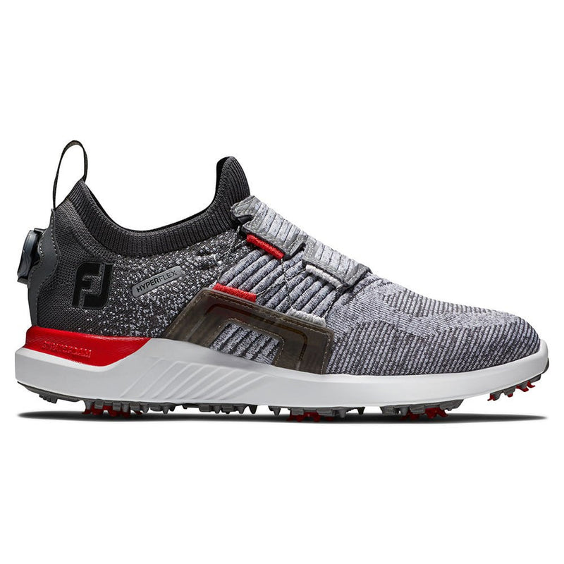 FootJoy Hyperflex BOA Spiked Shoes - Grey/Red