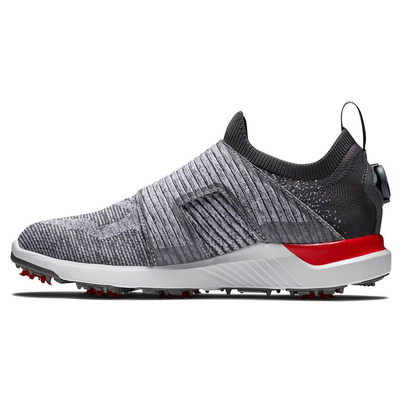 FootJoy Hyperflex BOA Spiked Shoes - Grey/Red