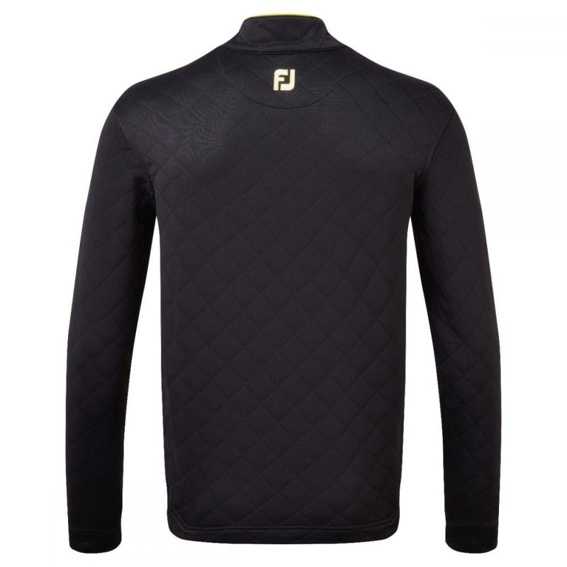 FootJoy Diamond Quilted Chill-Out Xtreme 1/4 Zip Pullover - Black/Lime