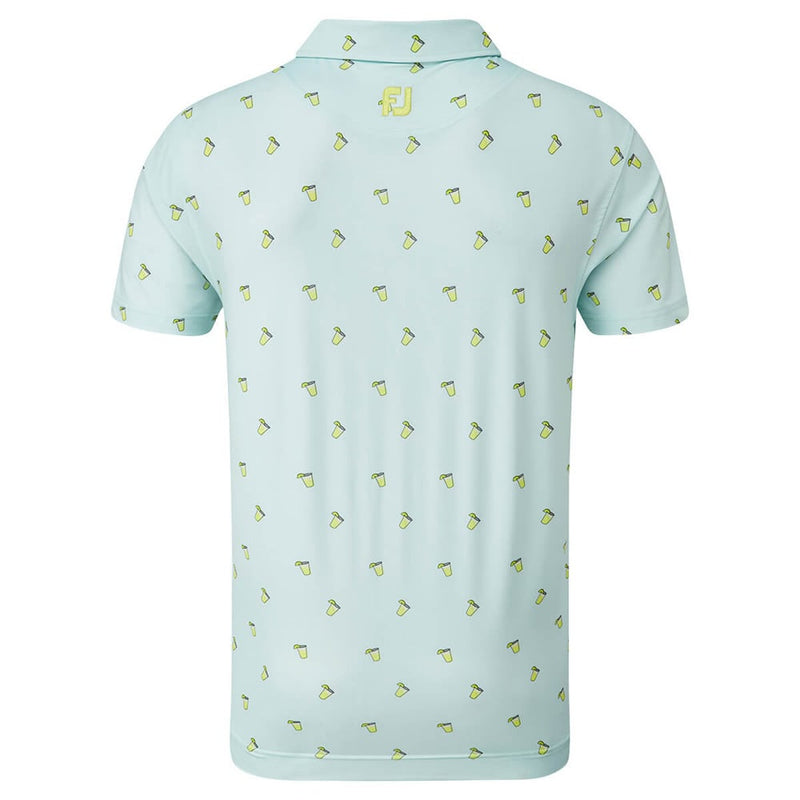 FootJoy Lisle Cocktail Print Polo Shirt - Ice Blue