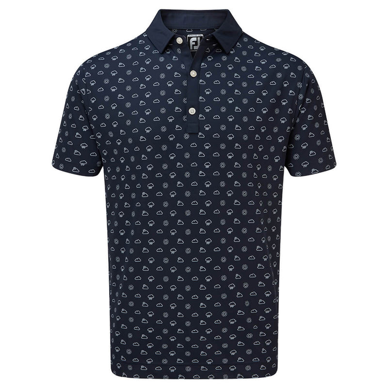 FootJoy Smooth Pique Weather Print - Navy