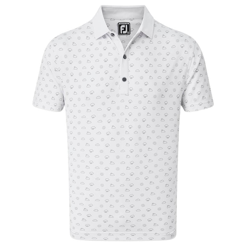 FootJoy Smooth Pique Weather Print - White