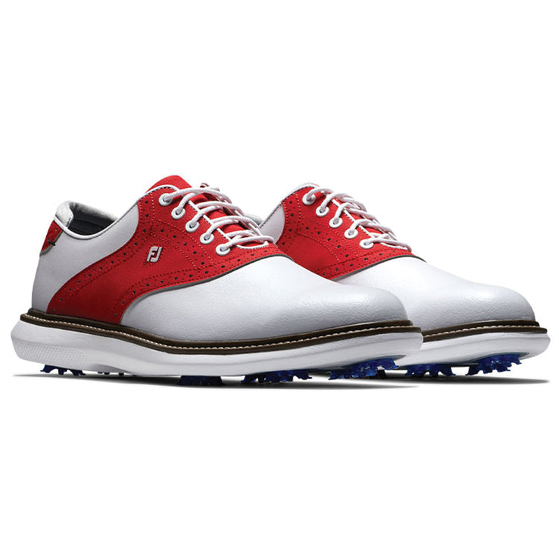 Footjoy Traditions Spiked Shoes - White/Red