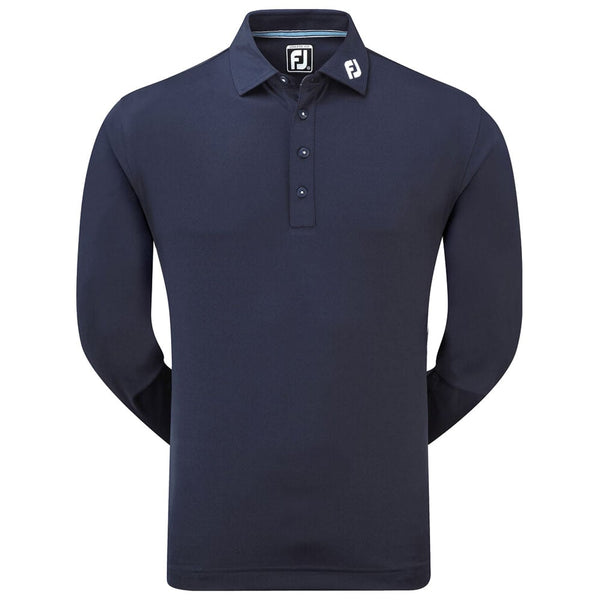 FootJoy Thermolite Long Sleeve Smooth Pique Performance Shirt - Navy