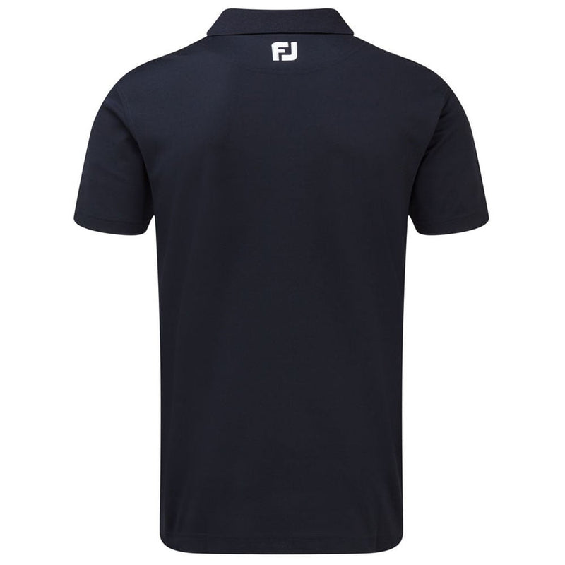 FootJoy Stretch Pique Solid Rib Knit Collar Polo Shirt - Navy